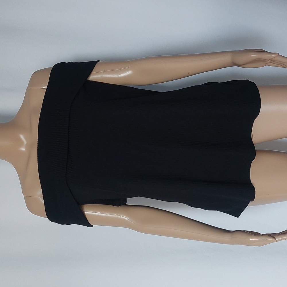 A New Day Womens Top XXL Sleeveless Cowl Neck Ribbed Black